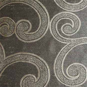 Ankara Swirl Charcoal Faux Silk Drapery Fabric 30 Yard Bolt