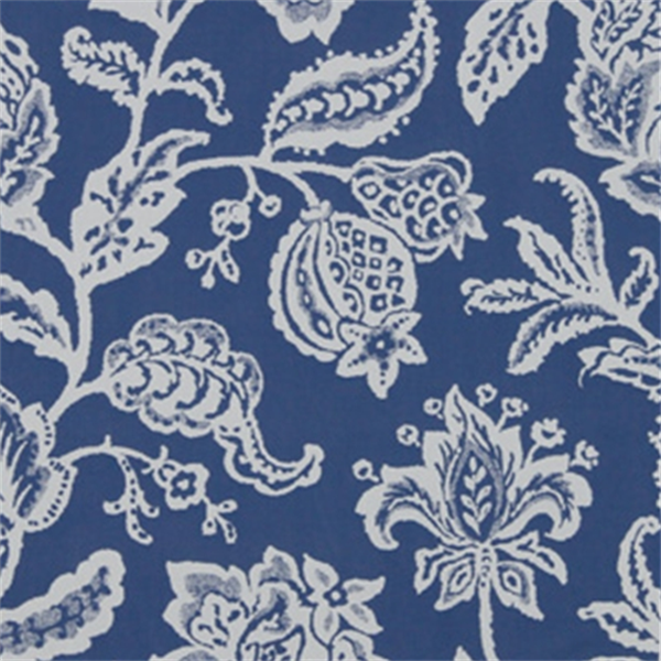 Jacobean Toss Indigo Floral Fabric by Robert Allen 29834