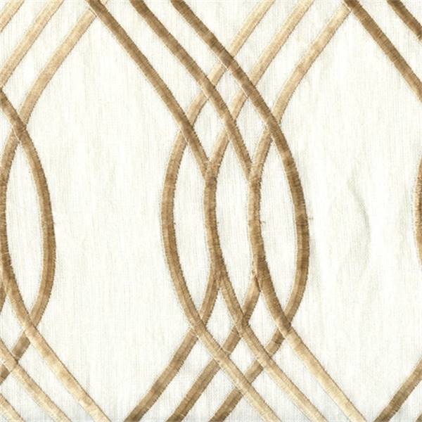 Intertwine Ivory Embroidered Linen Drapery Fabric 36701