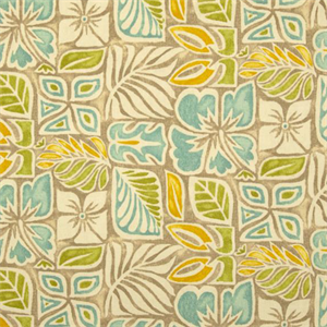 Tommy Bahama Sunblocks Bleached Yellow Floral Cotton Drapery