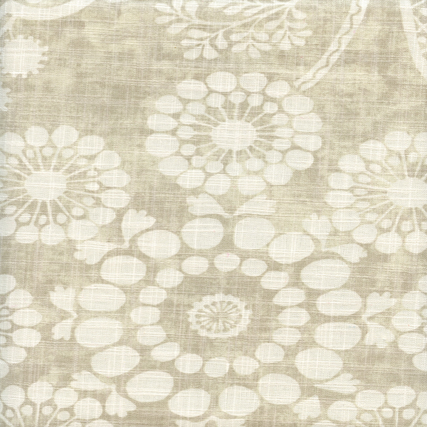 Garden Craft Dove Gray Floral Cotton Drapery fabric by P Kaufmann