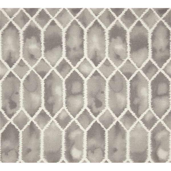 Gemstone Stone Grey Woven Ikat Diamond Design Cotton Drapery Fabric by