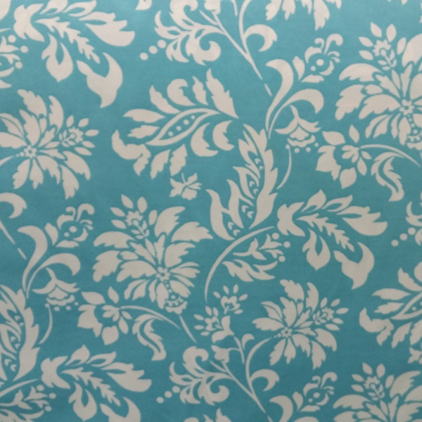 Wexford Fresco Lagoon Blue Floral Indoor Outdoor Upholstery Fabric by