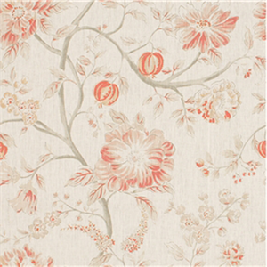 5 Yd Piece Peach Floral Pod Linen Drapery Fabric 54056 Piece