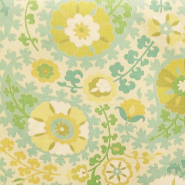 Somerset Seabreeze Blue and Yellow Slub Drapery Fabric By Richloom
