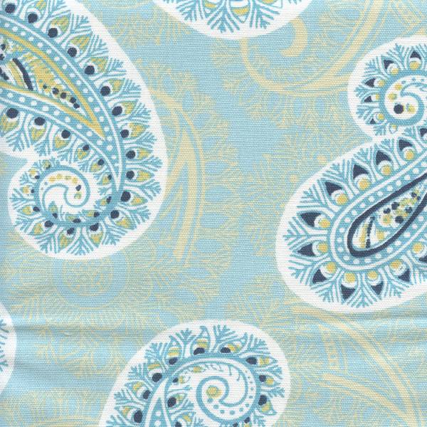 Peru Coastal Blue Saffron Cotton Paisley Drapery Fabric by Premier Prints 30 Yard Bolt