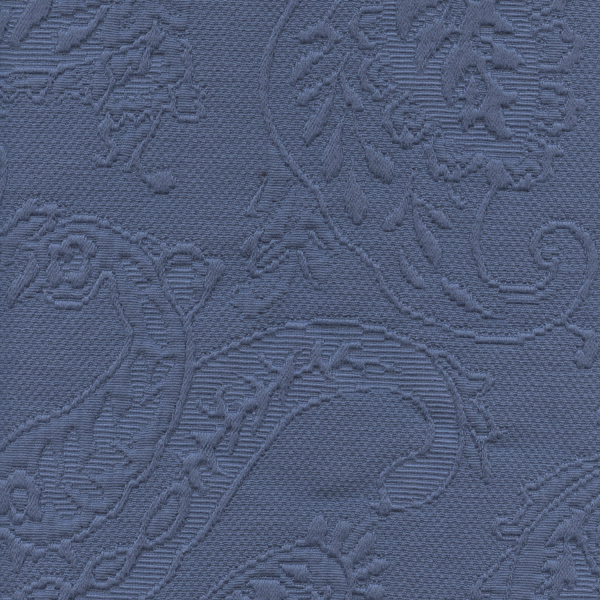 WH0334 Serafina Indigo Blue Floral Cotton Matelasse Fabric by Roth and