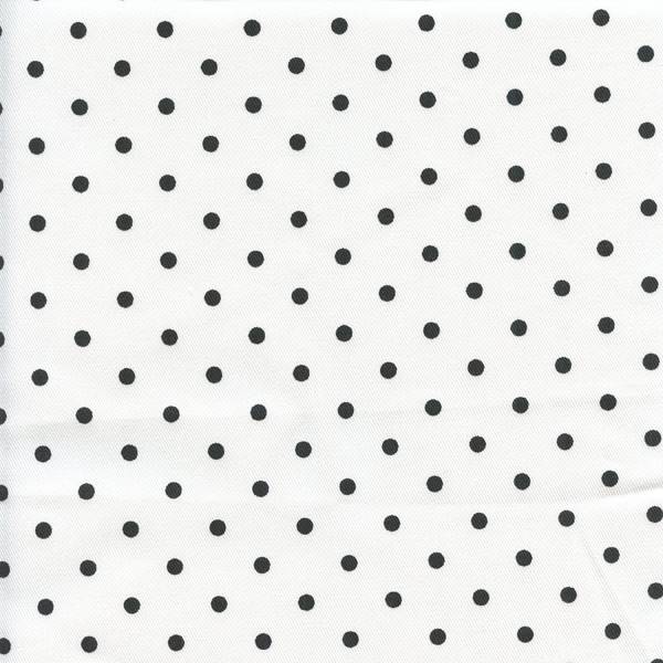 Mini Dot White Black Twill Drapery Fabric by Premier Prints 30 yard bolt