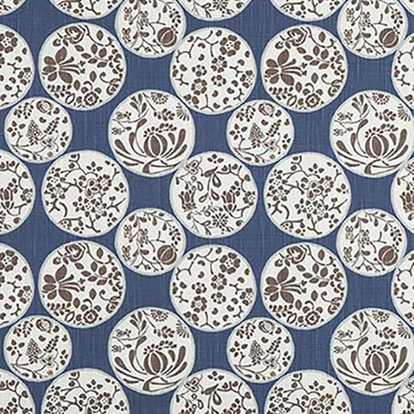 AIKO REGAL BLUE SLUB CANVAS PRINTED DRAPERY FABRIC BY PREMIER PRINT FABRICS 30 yard bolt