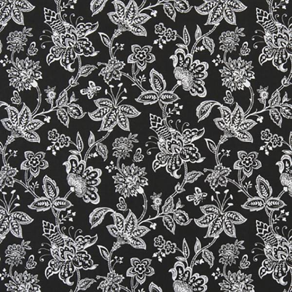 Madelyn Black Cotton Drapery Fabric by Premier Print Fabrics 30 Yard Bolt