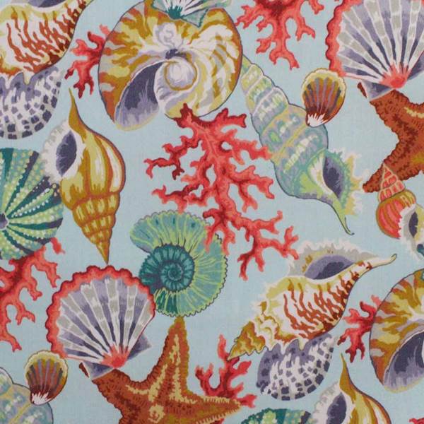 Seaside Ocean Multi Shell Upholstery Fabric 117SEAOCE