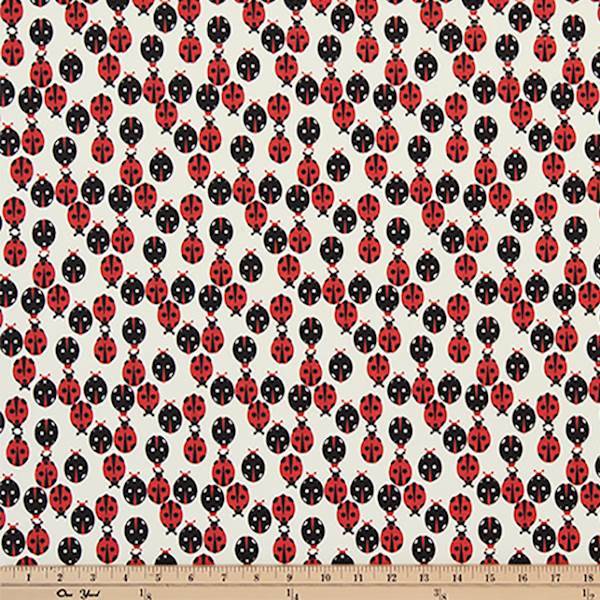 Ladybug Formica Red Black Macon Drapery Fabric by Premier Prints - 30 Yard Bolt 114LADYFOBK-bolt