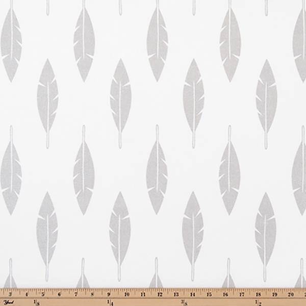 Feather Silhouette Luna Silver Drapery Fabric by Premier Prints - 30 Yard Bolt 114FEATHSILWHLUSI-bolt