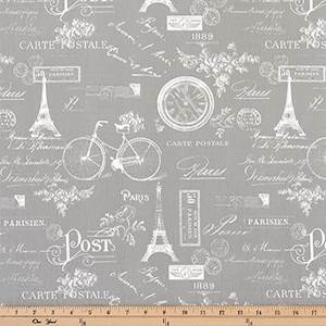 eiffel tower I Dream of Paris Words on Black premium cotton fabric by Windham end of bolt 1.25 yard piece french country crafting,