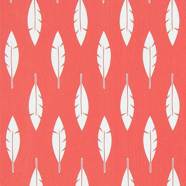 Feather Silhouette Coral White Twill Drapery Fabric by Premier Prints - 30 Yard Bolt 114FEATHSILCOWH-bolt